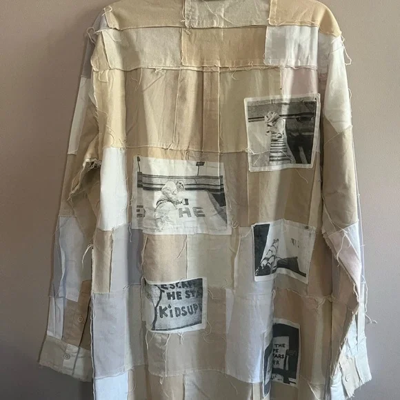 KidSuper studios super patchwork button down shirt